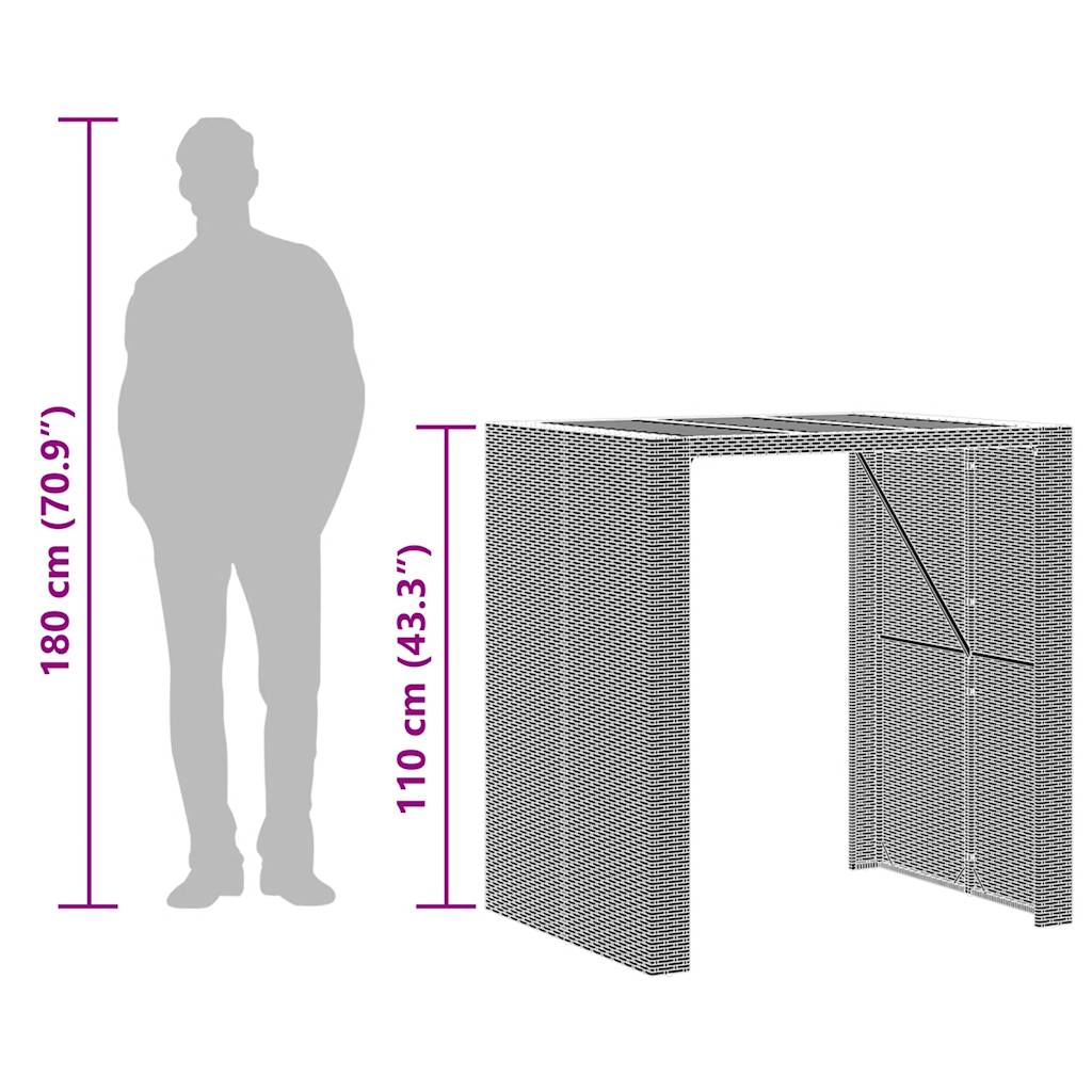 Set mobilier bar de grădină, cu perne, 5 piese, gri, poliratan GartenMobel Dekor