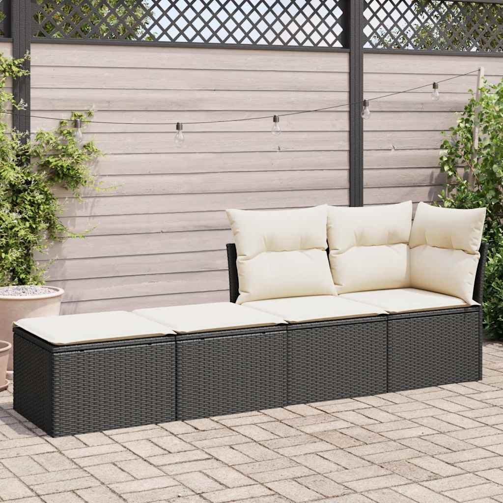 Set mobilier de grădină cu perne, 2 piese poliratan/lemn acacia GartenMobel Dekor