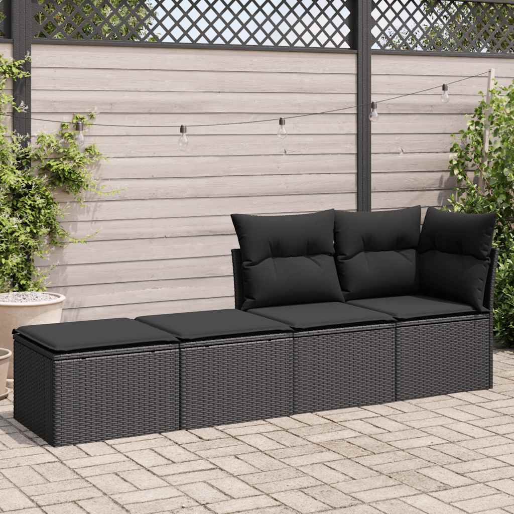 Set mobilier de grădină cu perne, 2 piese poliratan/lemn acacia GartenMobel Dekor