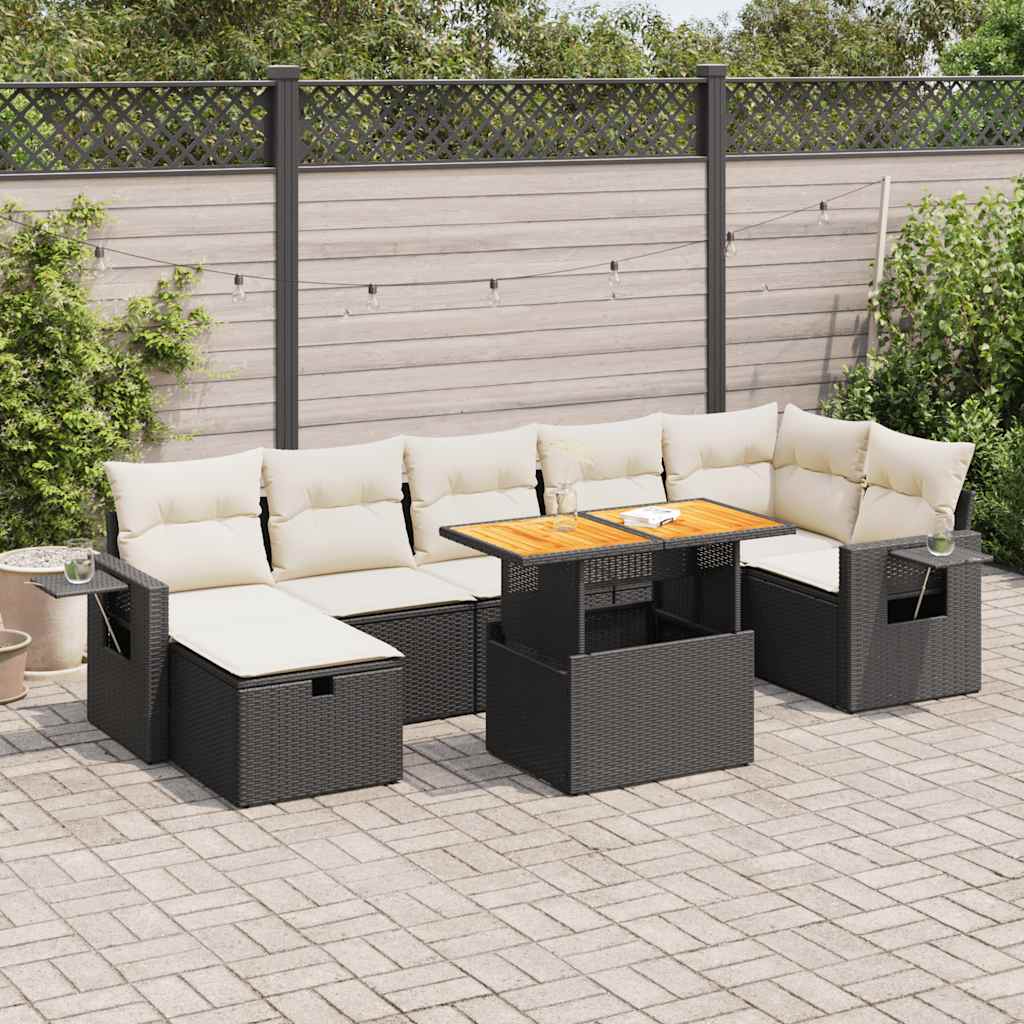 Set mobilier de grădină cu perne, 5 piese,poliratan/lemn acacia GartenMobel Dekor