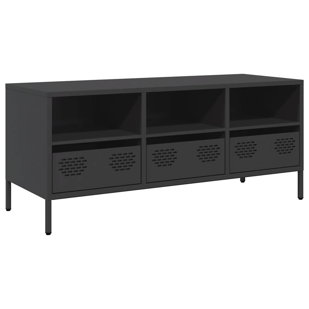 Dulap TV, negru, 101,5x39x43,5 cm, oțel laminat la rece GartenMobel Dekor