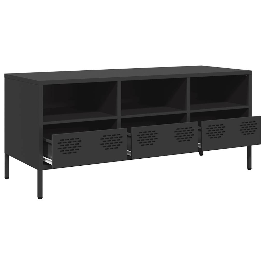 Dulap TV, negru, 101,5x39x43,5 cm, oțel laminat la rece GartenMobel Dekor