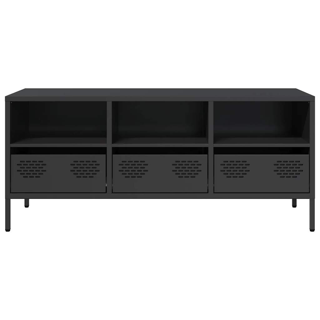 Dulap TV, negru, 101,5x39x43,5 cm, oțel laminat la rece GartenMobel Dekor