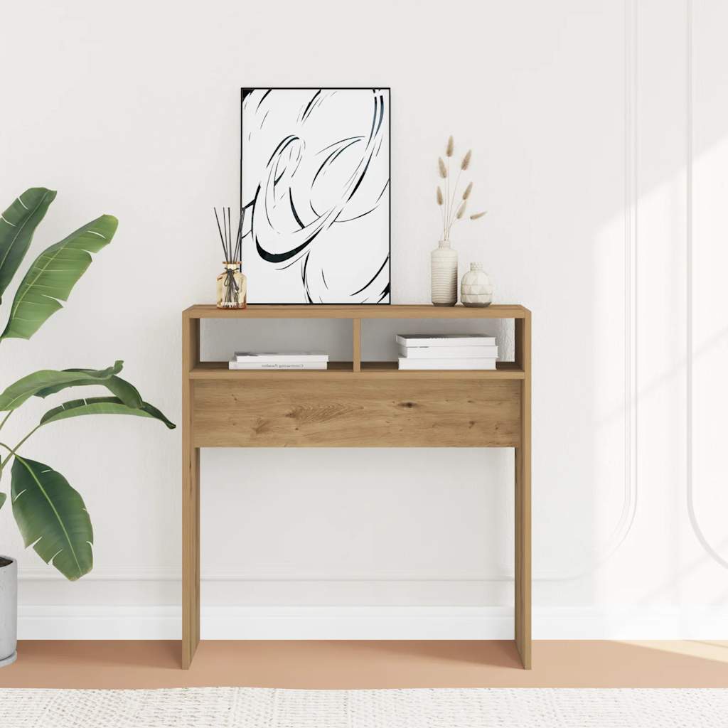 Măsuță consolă, stejar artizanal, 78x30x80 cm, lemn prelucrat GartenMobel Dekor