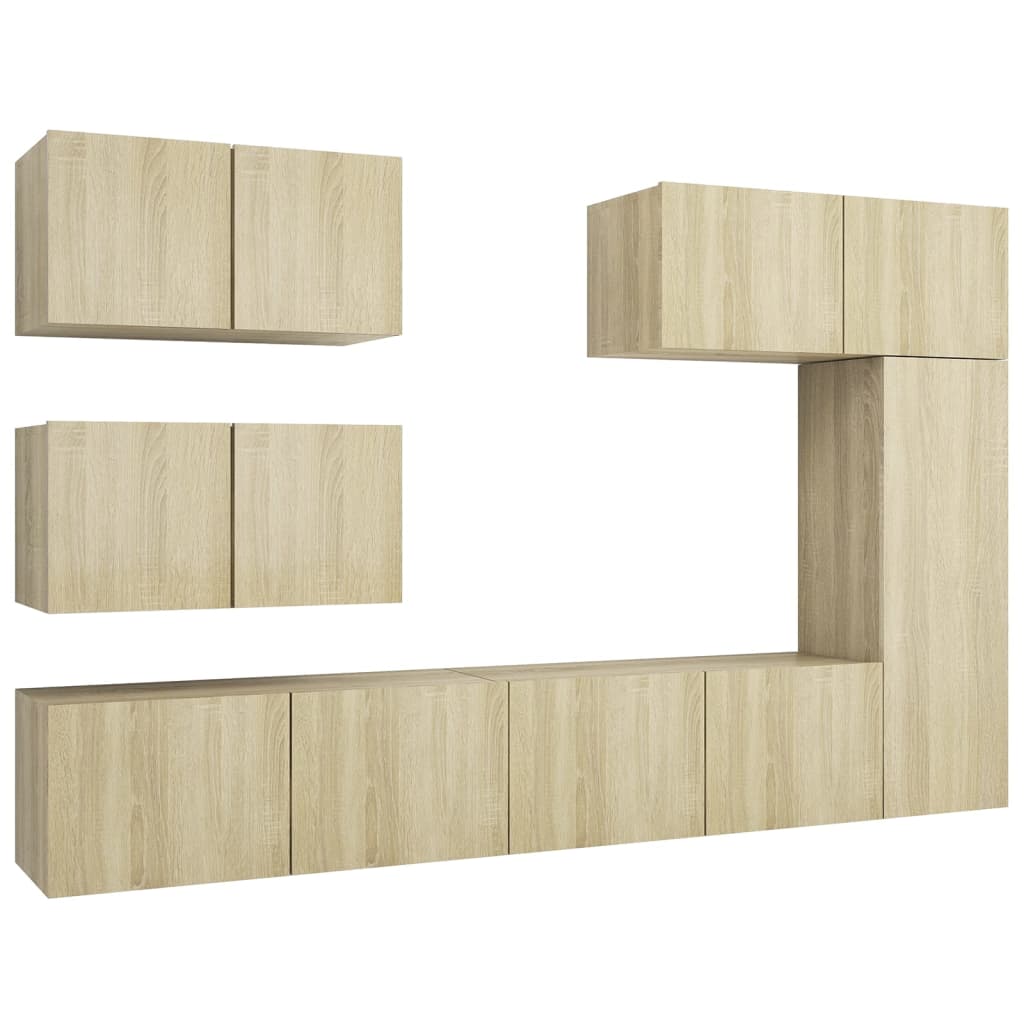 Set dulapuri TV, 6 piese, stejar sonoma, lemn prelucrat GartenMobel Dekor