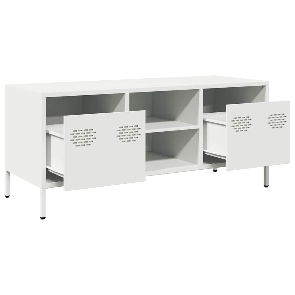 Dulap TV, alb, 101,5x39x43,5 cm, oțel laminat la rece GartenMobel Dekor