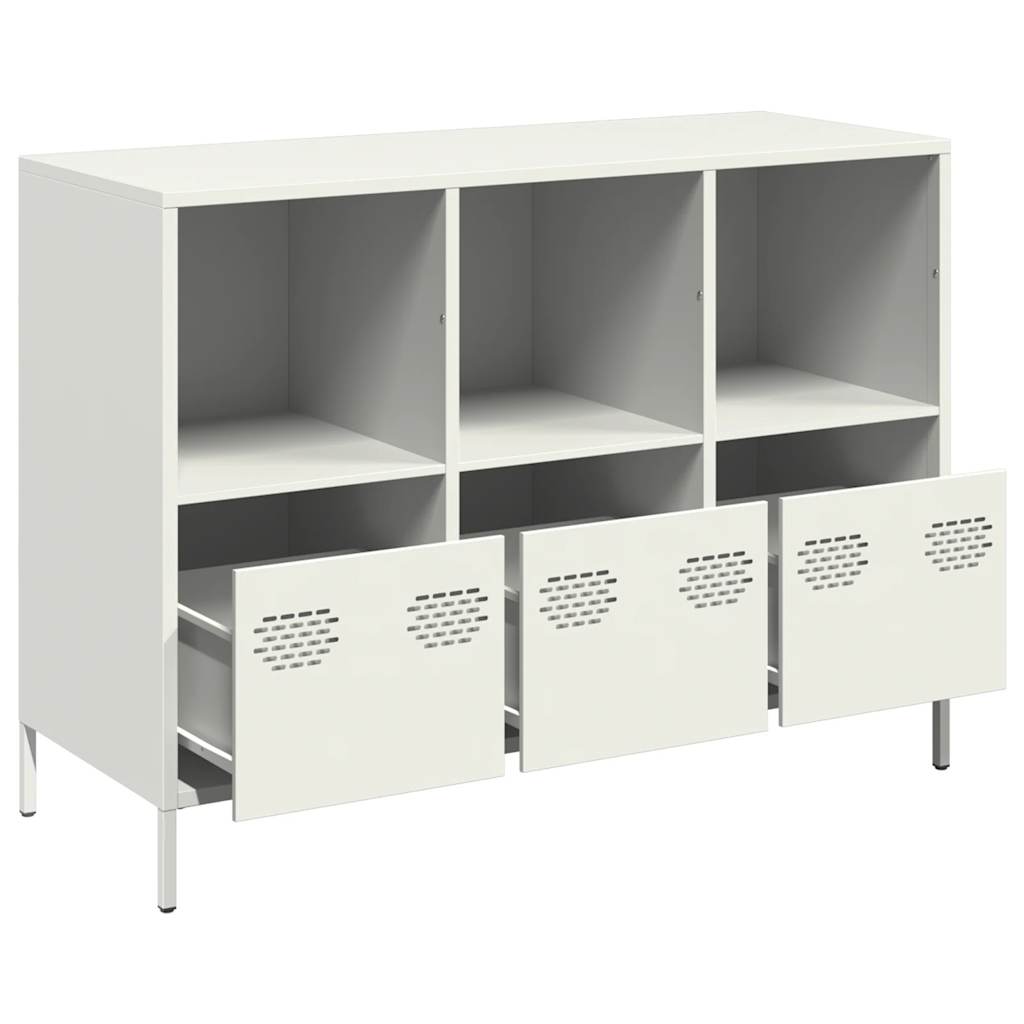 Dulap, alb, 101,5x39x73,5 cm, oțel laminat la rece GartenMobel Dekor