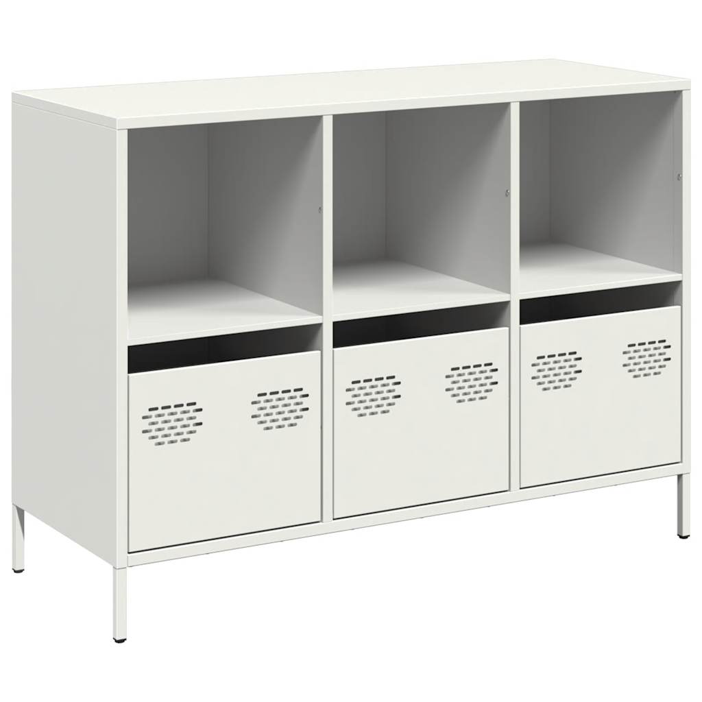 Dulap, alb, 101,5x39x73,5 cm, oțel laminat la rece GartenMobel Dekor