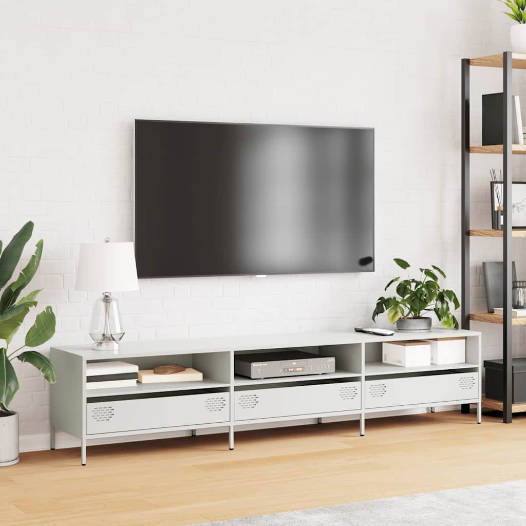 Dulap TV, alb, 202x39x43,5 cm, oțel laminat la rece GartenMobel Dekor