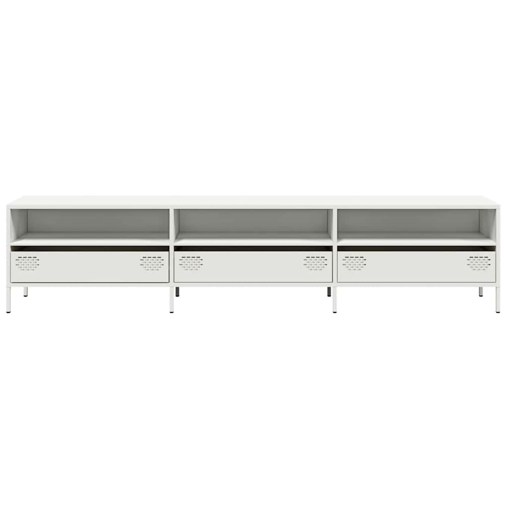 Dulap TV, alb, 202x39x43,5 cm, oțel laminat la rece GartenMobel Dekor