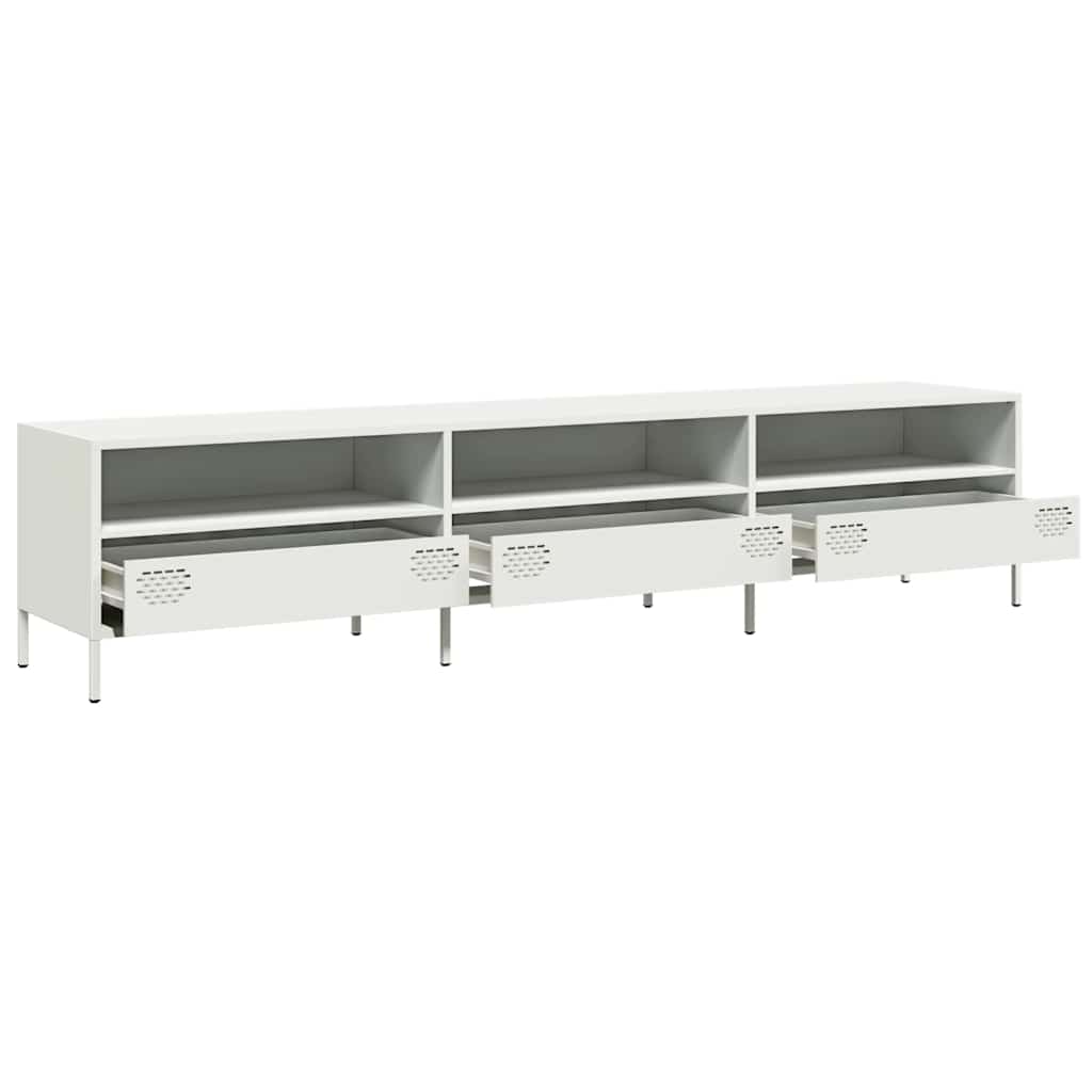 Dulap TV, alb, 202x39x43,5 cm, oțel laminat la rece GartenMobel Dekor