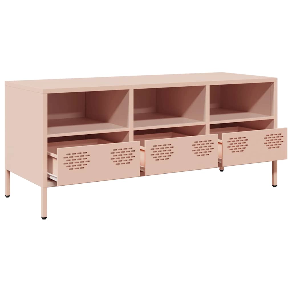 Dulap TV, roz, 101,5x39x43,5 cm, oțel laminat la rece GartenMobel Dekor
