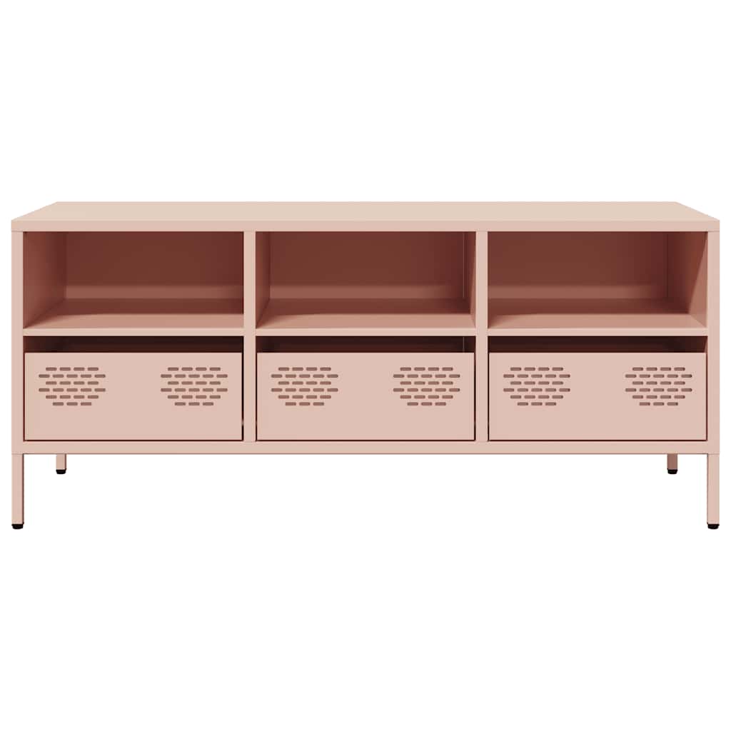 Dulap TV, roz, 101,5x39x43,5 cm, oțel laminat la rece GartenMobel Dekor