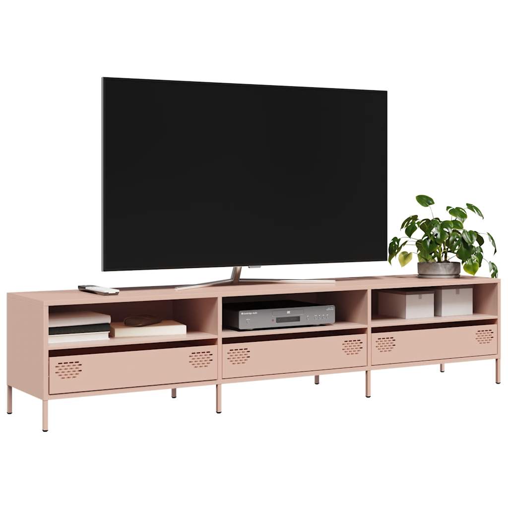 Dulap TV, roz, 202x39x43,5 cm, oțel laminat la rece GartenMobel Dekor