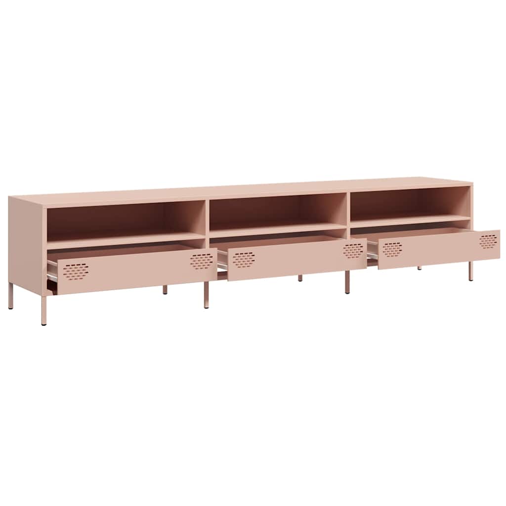 Dulap TV, roz, 202x39x43,5 cm, oțel laminat la rece GartenMobel Dekor