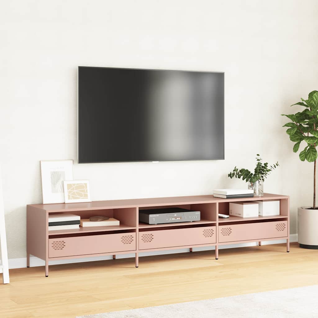 Dulap TV, roz, 202x39x43,5 cm, oțel laminat la rece GartenMobel Dekor
