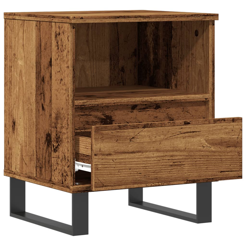 Noptiere, 2 buc., lemn vechi, 40x35x50 cm, lemn prelucrat GartenMobel Dekor
