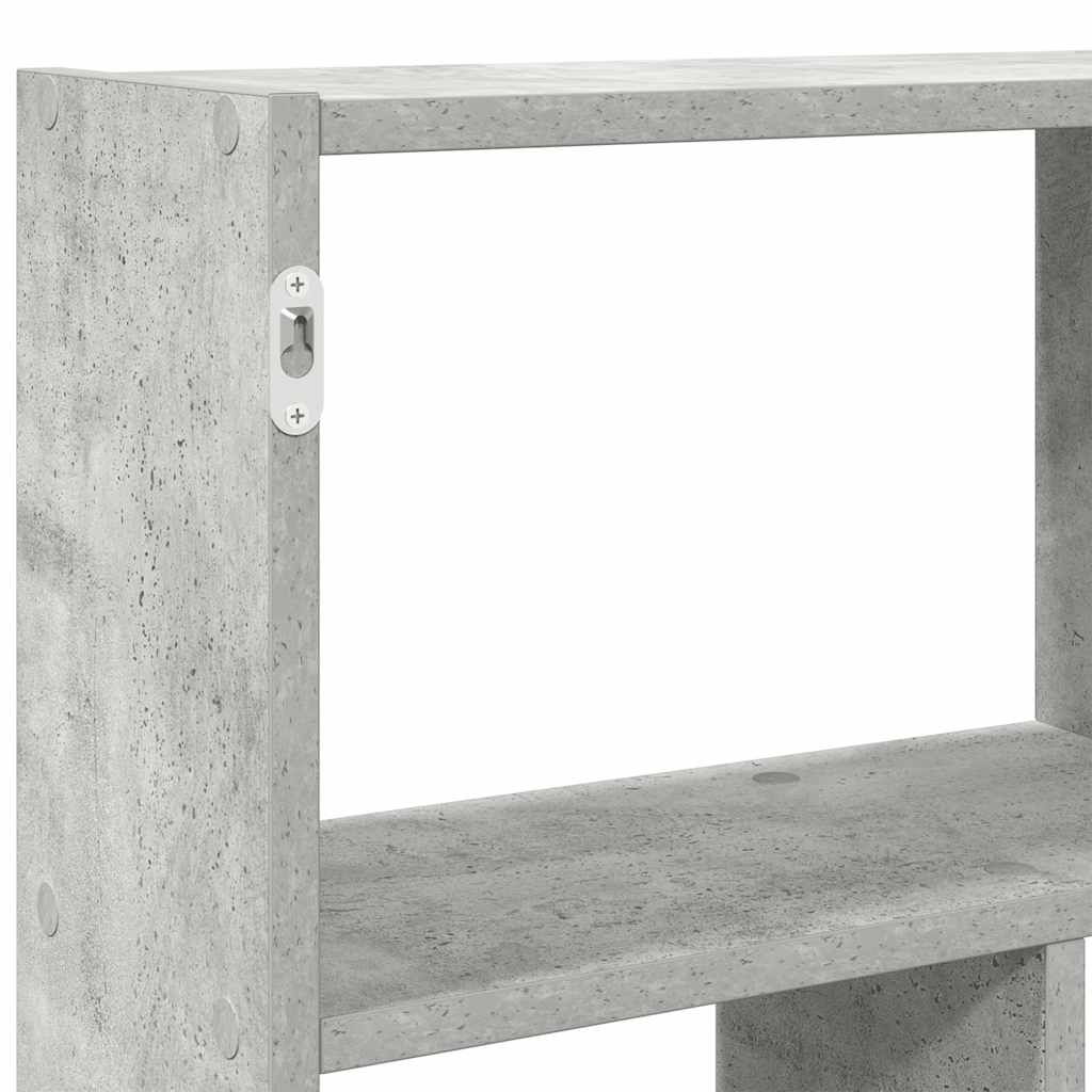 Raft cubic perete cu 12 compartimente gri beton lemn prelucrat GartenMobel Dekor