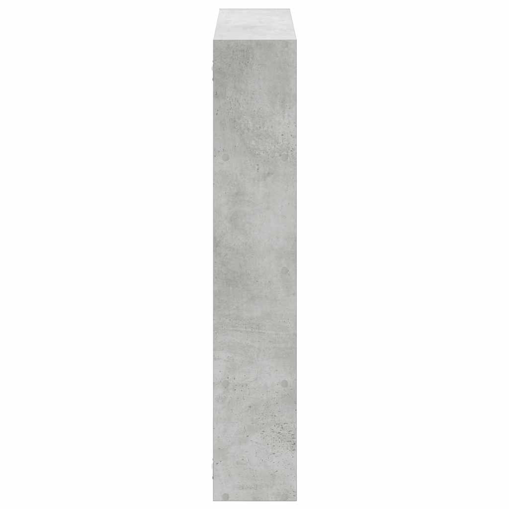 Raft cubic perete cu 12 compartimente gri beton lemn prelucrat GartenMobel Dekor