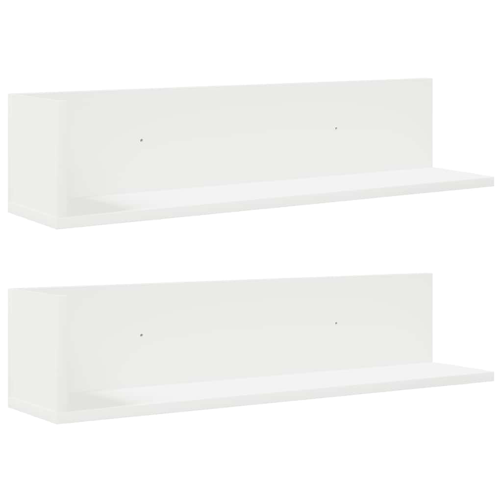 Rafturi de perete, 2 buc., alb, 75x16,5x16,5 cm, lemn prelucrat GartenMobel Dekor