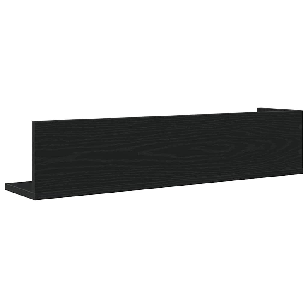Rafturi de perete 2 buc. negru, 75x16,5x16,5 cm, lemn prelucrat GartenMobel Dekor