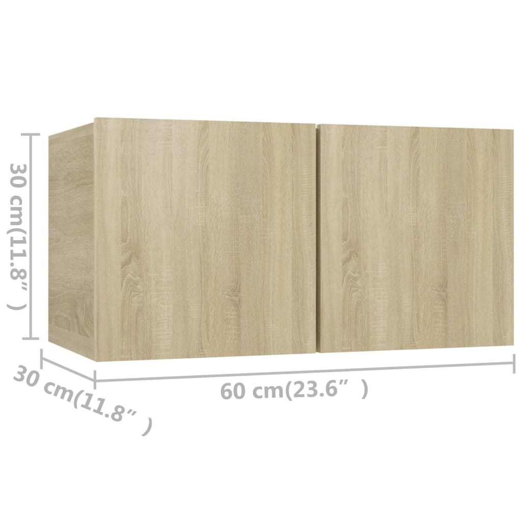 Set dulapuri TV, 4 piese, stejar sonoma, lemn prelucrat GartenMobel Dekor