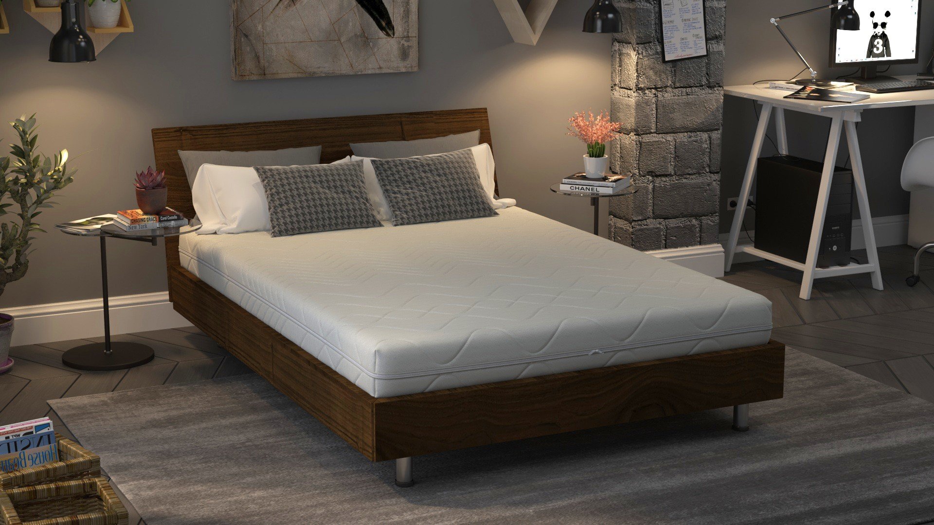 Saltea cu spuma poliuretanica Somnart Optimax Ortopedic 140x200, inaltime 18 cm, ortopedica, husa detasabila si lavabila, rulata, fermitate medie Relax KipRoom