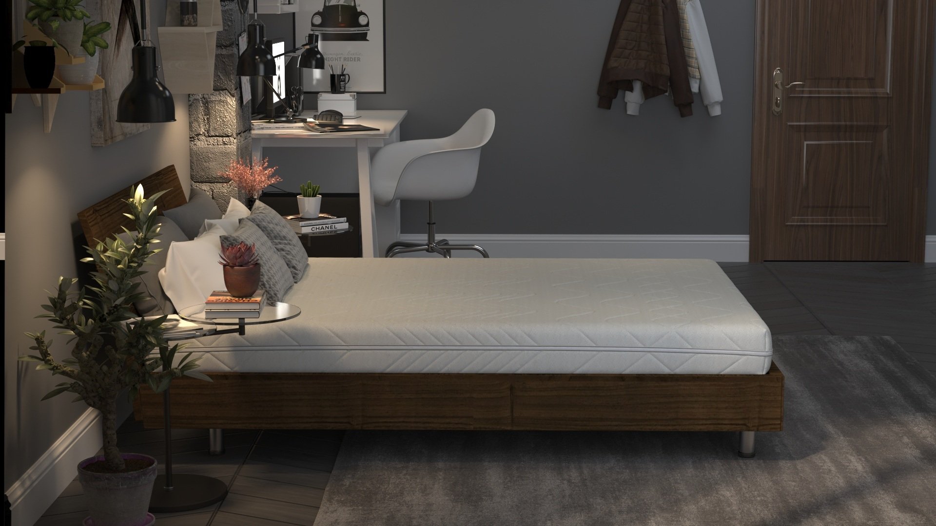 Saltea cu spuma poliuretanica Somnart Optimax Ortopedic 120x200, inaltime 18 cm, ortopedica, husa detasabila si lavabila, rulata, fermitate medie Relax KipRoom