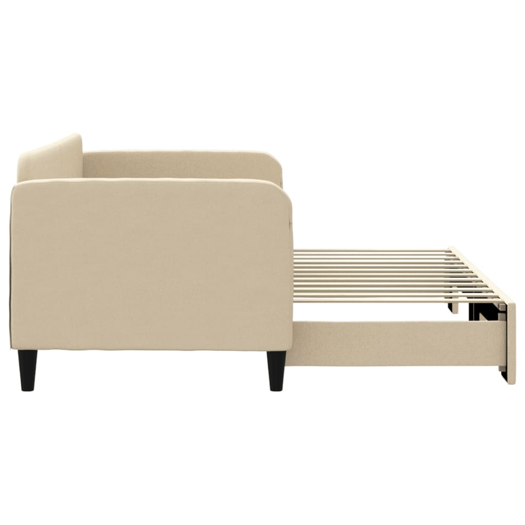 Pat de zi cu extensie, crem, 80x200 cm, textil GartenMobel Dekor