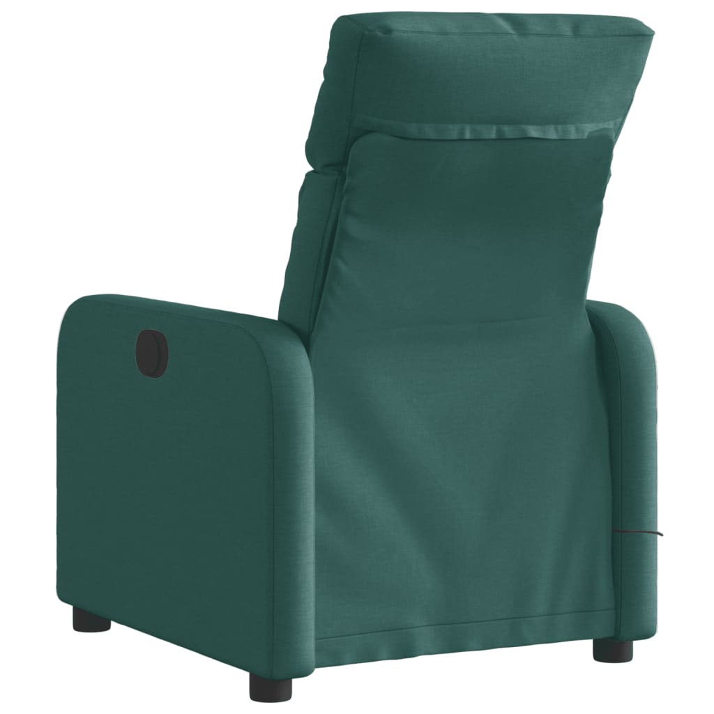 Fotoliu electric de masaj rabatabil, verde închis, textil GartenMobel Dekor