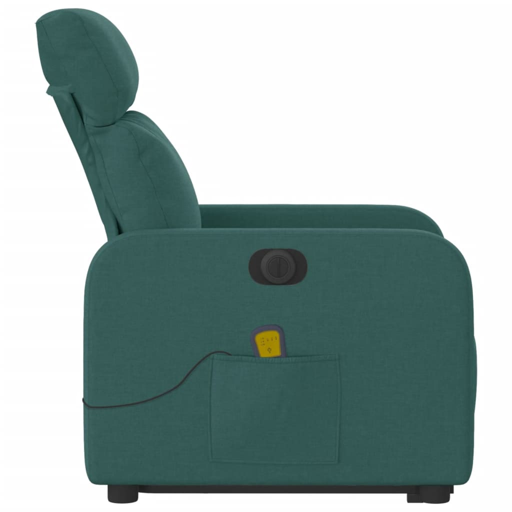 Fotoliu electric masaj rabatabil / ridicare verde închis textil GartenMobel Dekor