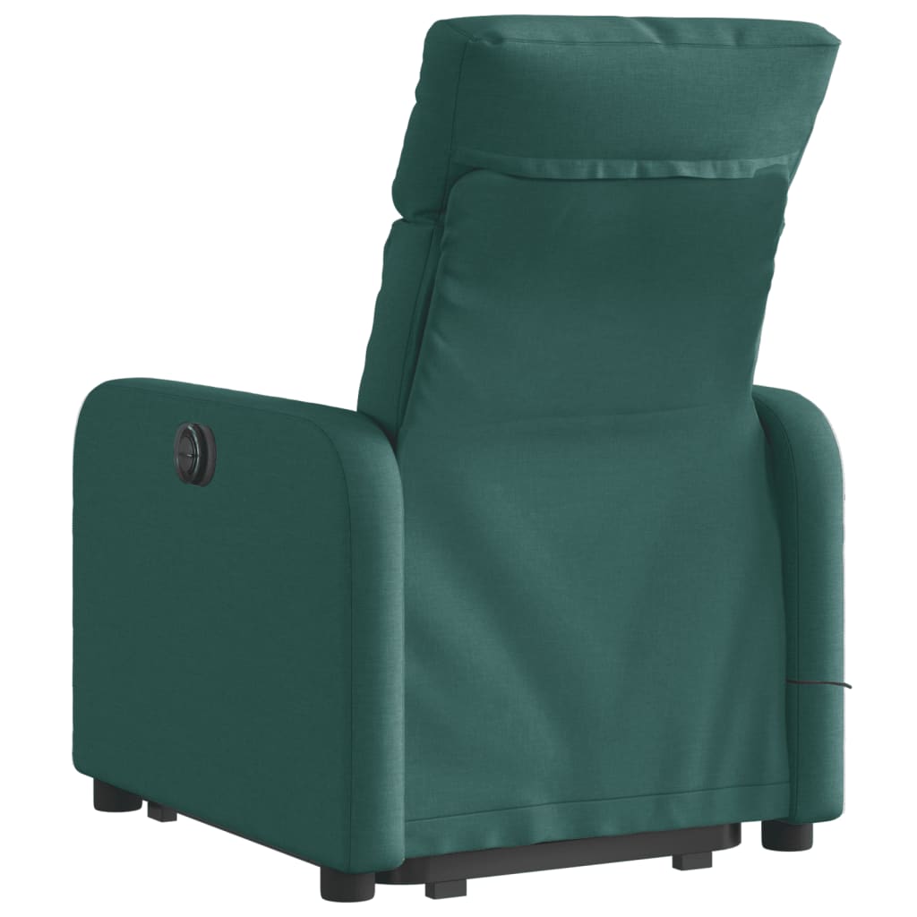 Fotoliu electric masaj rabatabil / ridicare verde închis textil GartenMobel Dekor