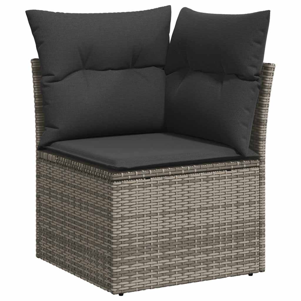 Set mobilier de grădină cu perne, 10 piese, gri, poliratan GartenMobel Dekor