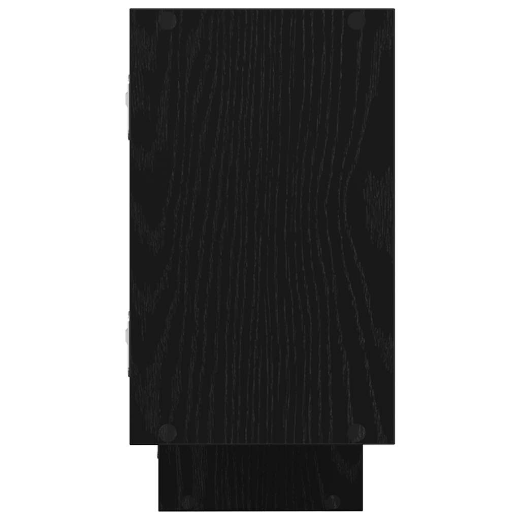 Raft cubic de perete cu 5 compartimente negru lemn prelucrat GartenMobel Dekor