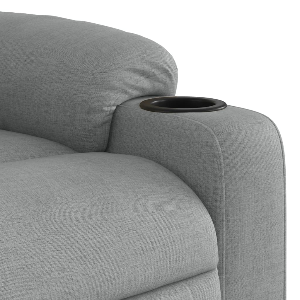 Fotoliu rabatabil cu ridicare, gri deschis, material textil GartenMobel Dekor