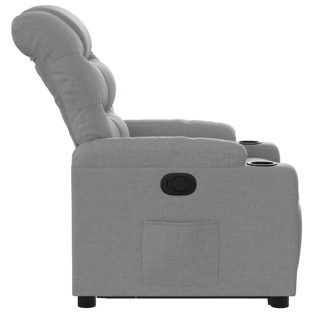Fotoliu rabatabil cu ridicare, gri deschis, material textil GartenMobel Dekor