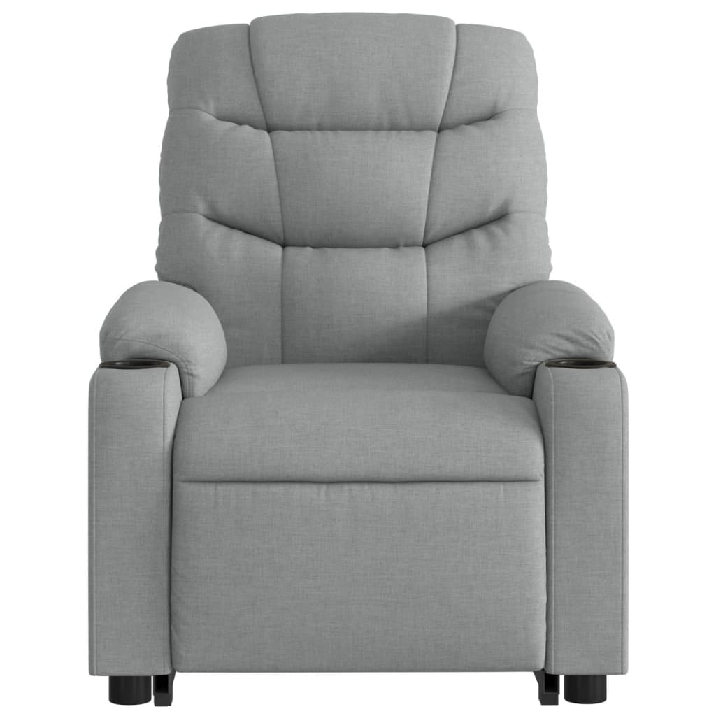 Fotoliu rabatabil cu ridicare, gri deschis, material textil GartenMobel Dekor