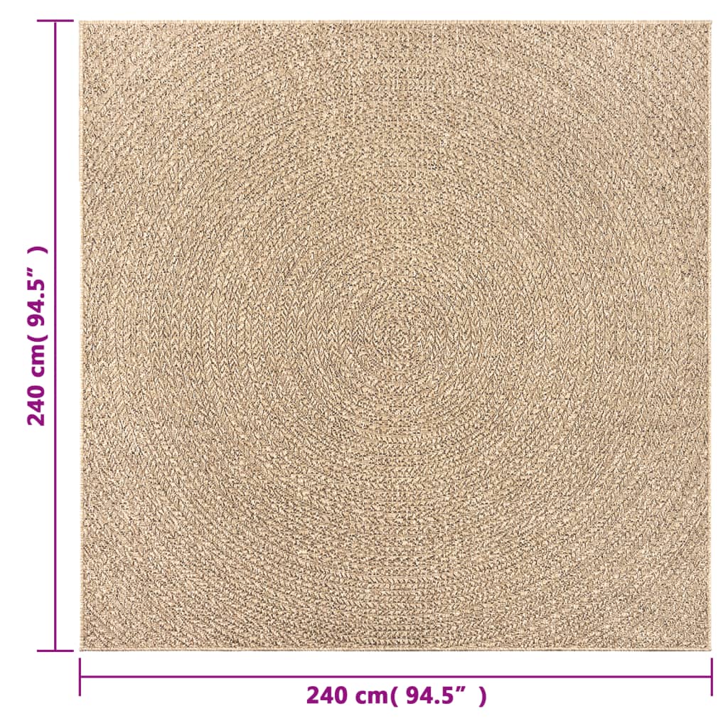 Covor ZIZUR aspect iută, 240x240cm, pentru interior și exterior GartenMobel Dekor