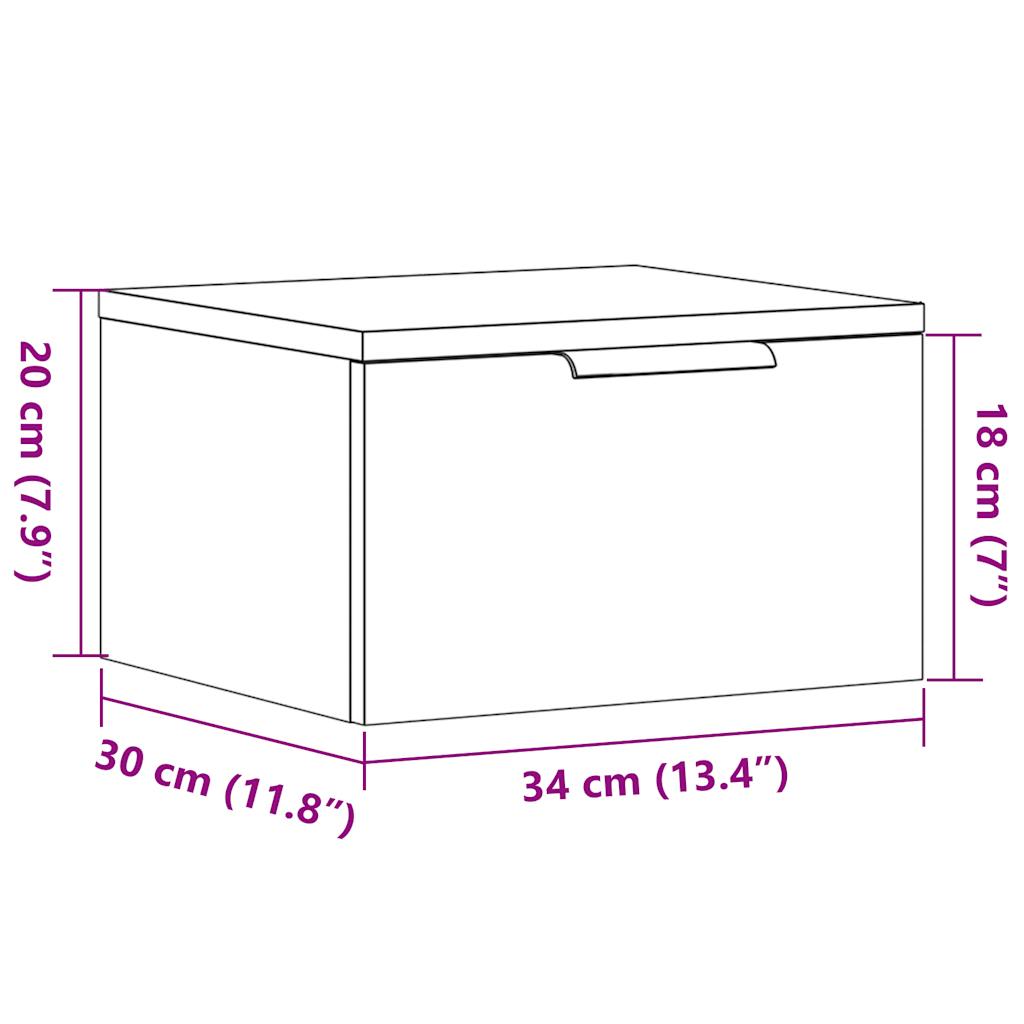 Noptiere de perete, 2 buc., lemn vechi, 34x30x20 cm GartenMobel Dekor