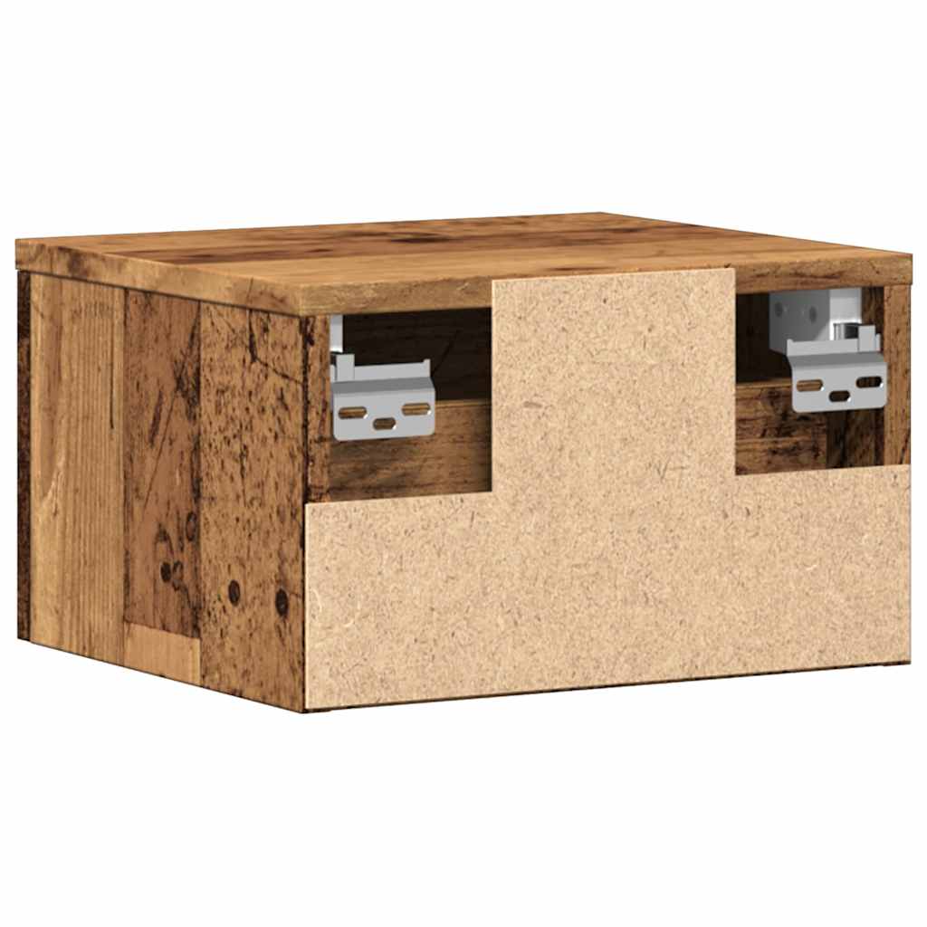 Noptiere de perete, 2 buc., lemn vechi, 34x30x20 cm GartenMobel Dekor