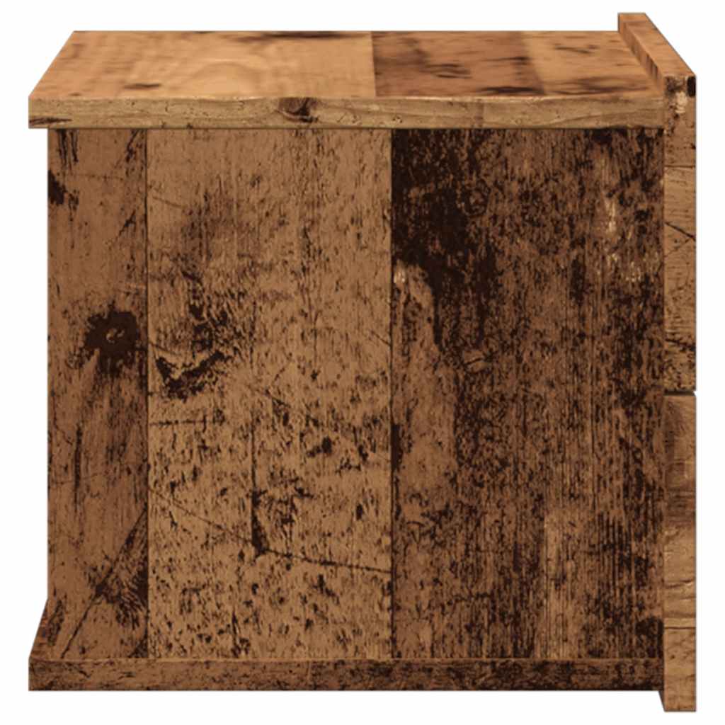 Noptiere de perete, 2 buc., lemn vechi, 40x32x30 cm GartenMobel Dekor