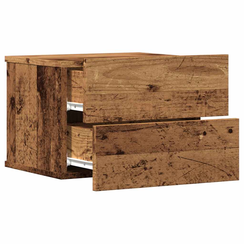 Noptiere de perete, 2 buc., lemn vechi, 40x32x30 cm GartenMobel Dekor
