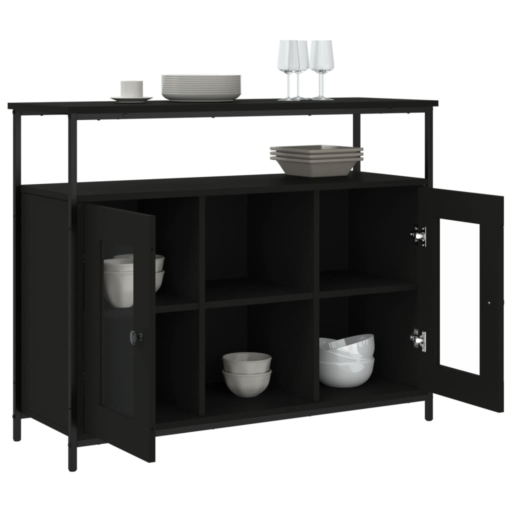 Servantă, negru, 100x35x80 cm, lemn prelucrat GartenMobel Dekor