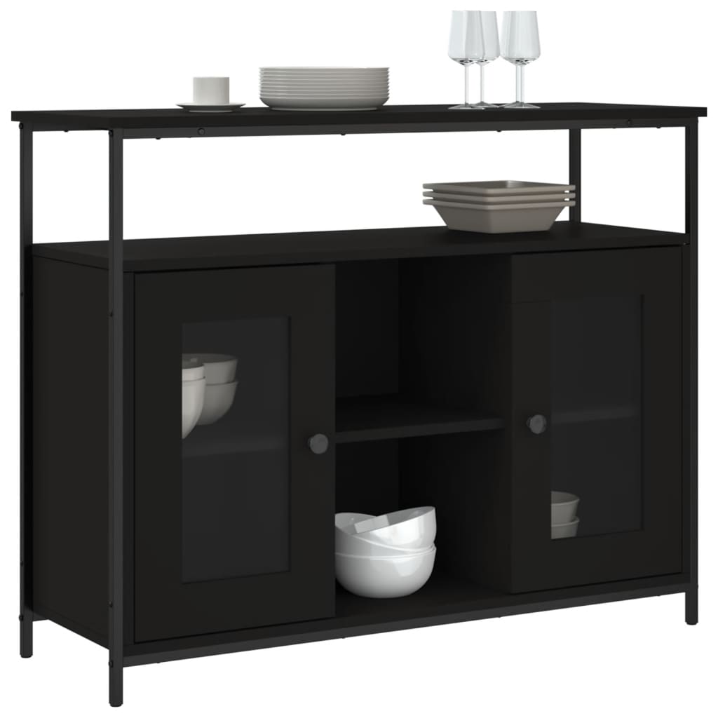 Servantă, negru, 100x35x80 cm, lemn prelucrat GartenMobel Dekor