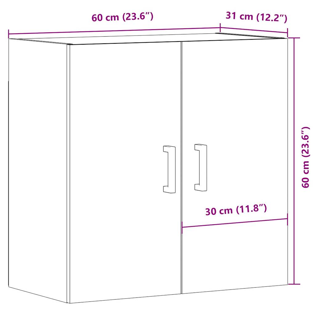 Dulap de perete, lemn învechit, 60x31x60 cm, lemn prelucrat GartenMobel Dekor