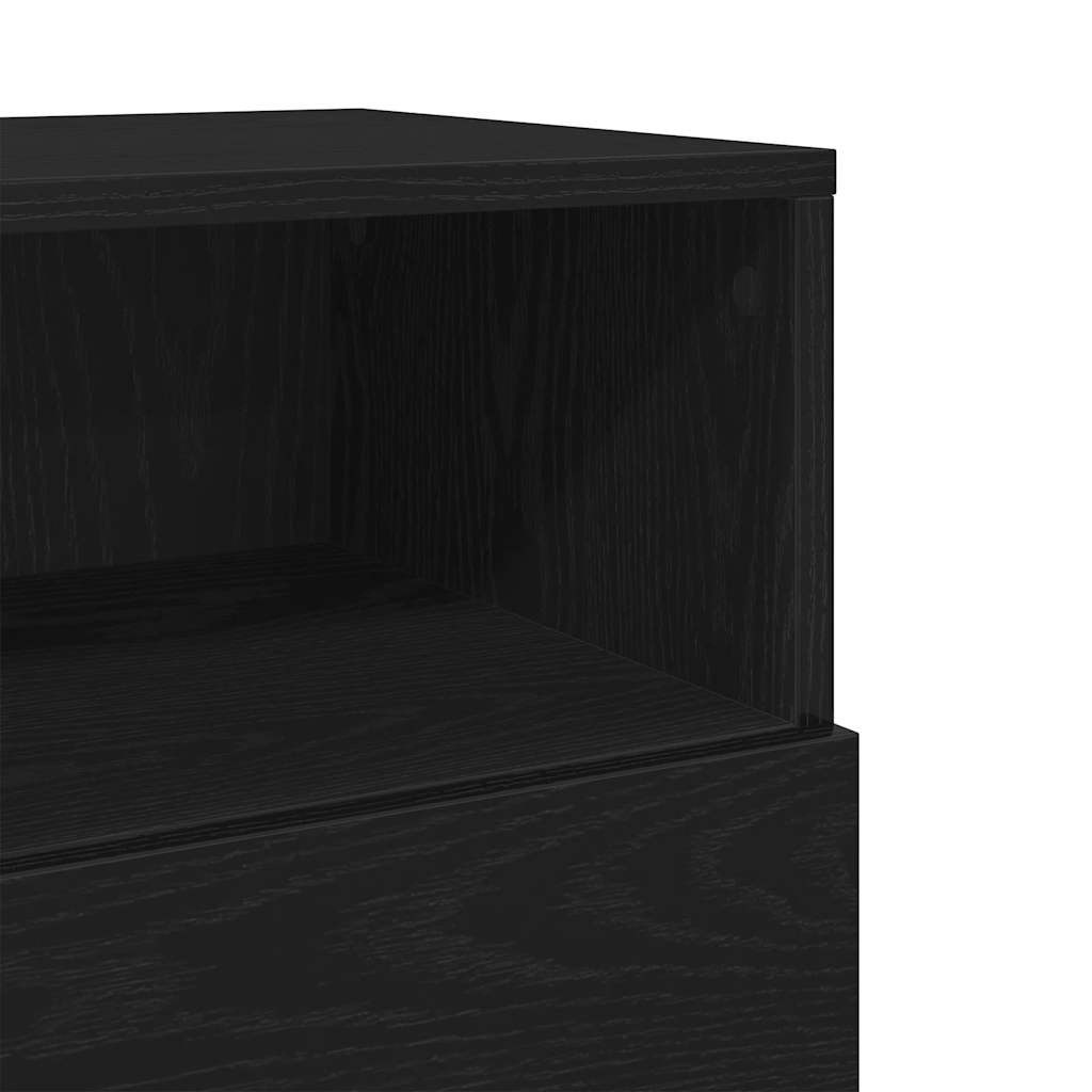 Noptiera cu 2 sertare Negru 36x36x68 cm GartenMobel Dekor