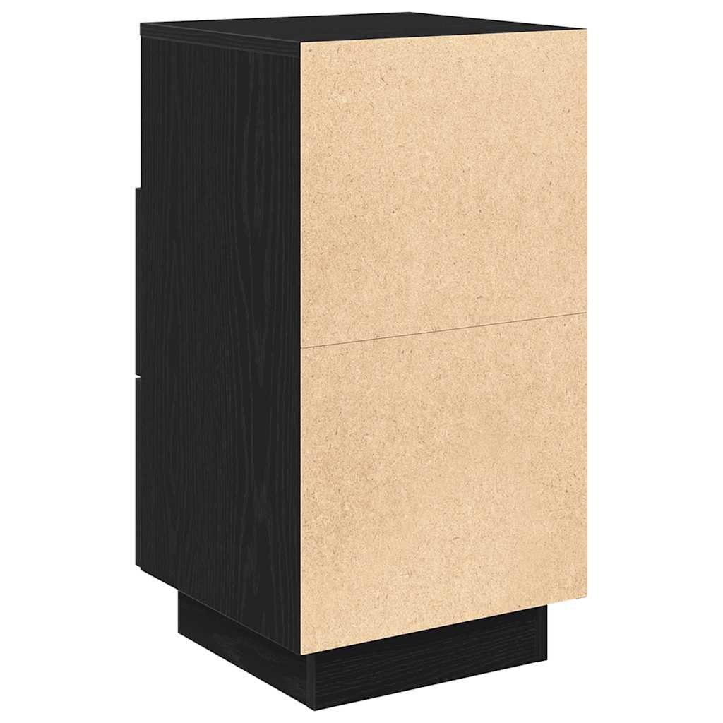 Noptiera cu 2 sertare Negru 36x36x68 cm GartenMobel Dekor