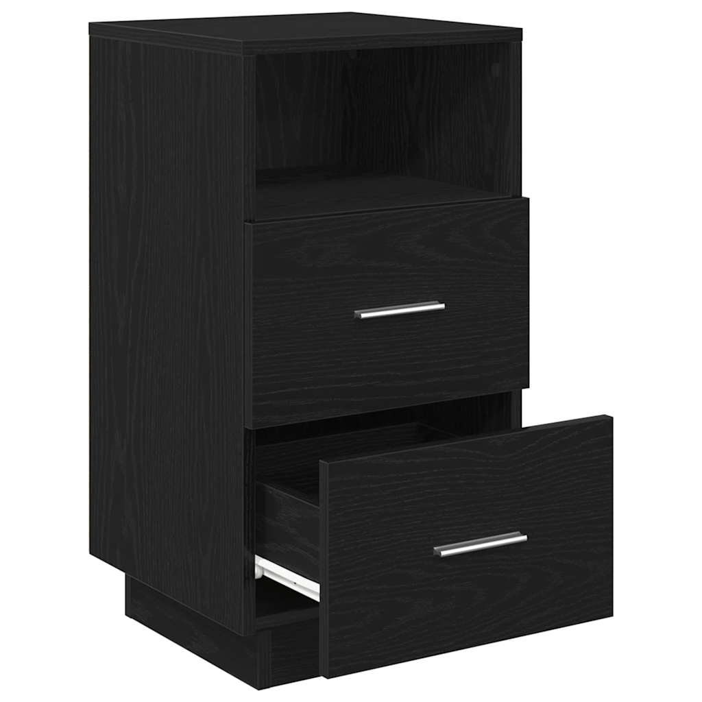 Noptiera cu 2 sertare Negru 36x36x68 cm GartenMobel Dekor