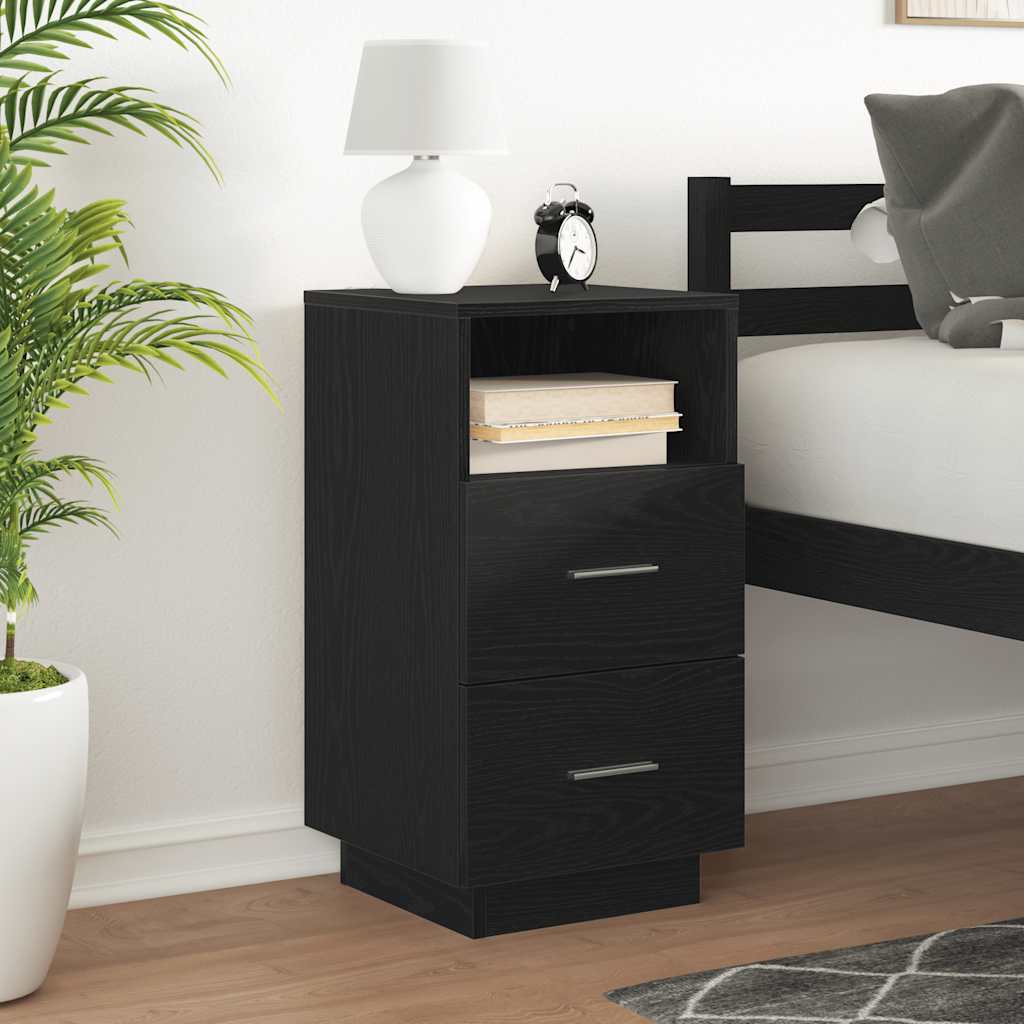 Noptiera cu 2 sertare Negru 36x36x68 cm GartenMobel Dekor