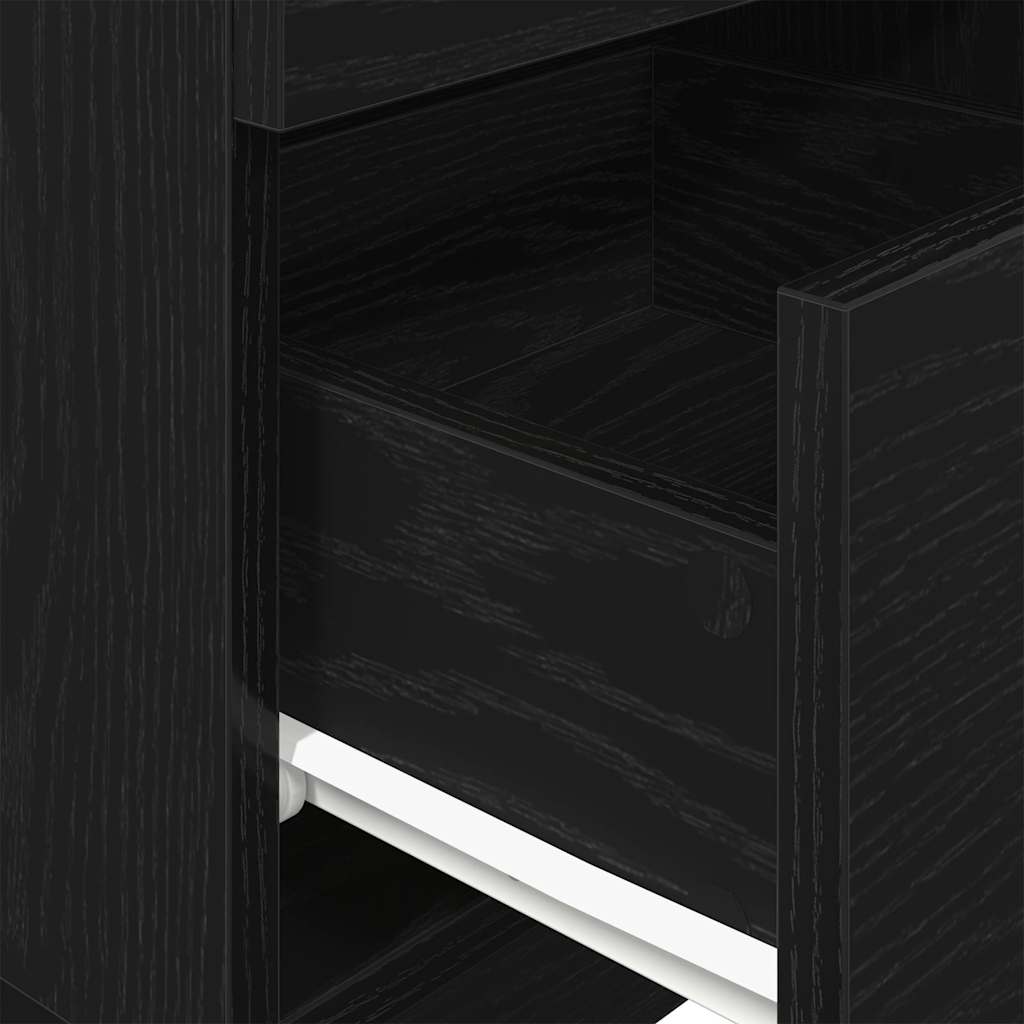 Noptiera cu 2 sertare Negru 36x36x68 cm GartenMobel Dekor